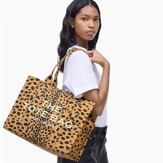 Marc Jacobs The Large Cheetah Canvas Tote Bag, Black Multi 